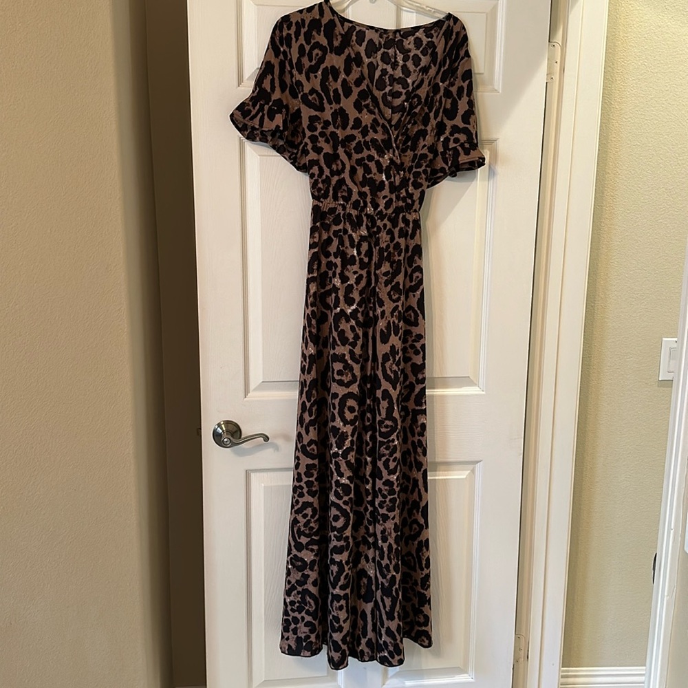 SHEIN brown and black animal print dress